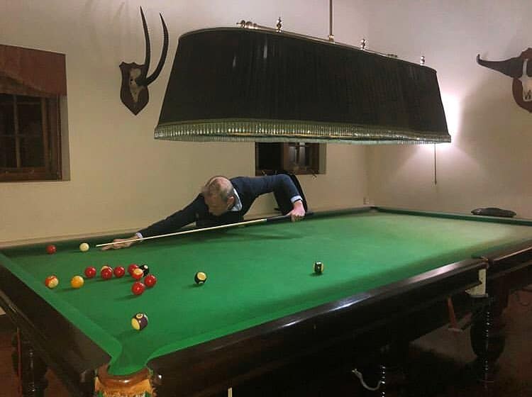 Elegant pool table setup at Welgelegen Manor in South Africa.
